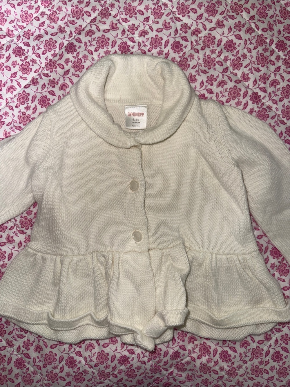 Gymboree Ivory Peplum Knit Cardigan